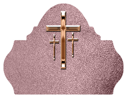 DARAY L 517 BZ SH OR Bronze 3 Crosses Shimmer Orchid Background